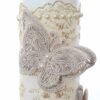 Lumanare botez accesorizata cu dantela crem, 35 cm, Recostore®, REC2183