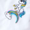 Trusou brodat cu unicorn pentru botez de fete, 7 piese, turcoaz, Recostore®, REC2197
