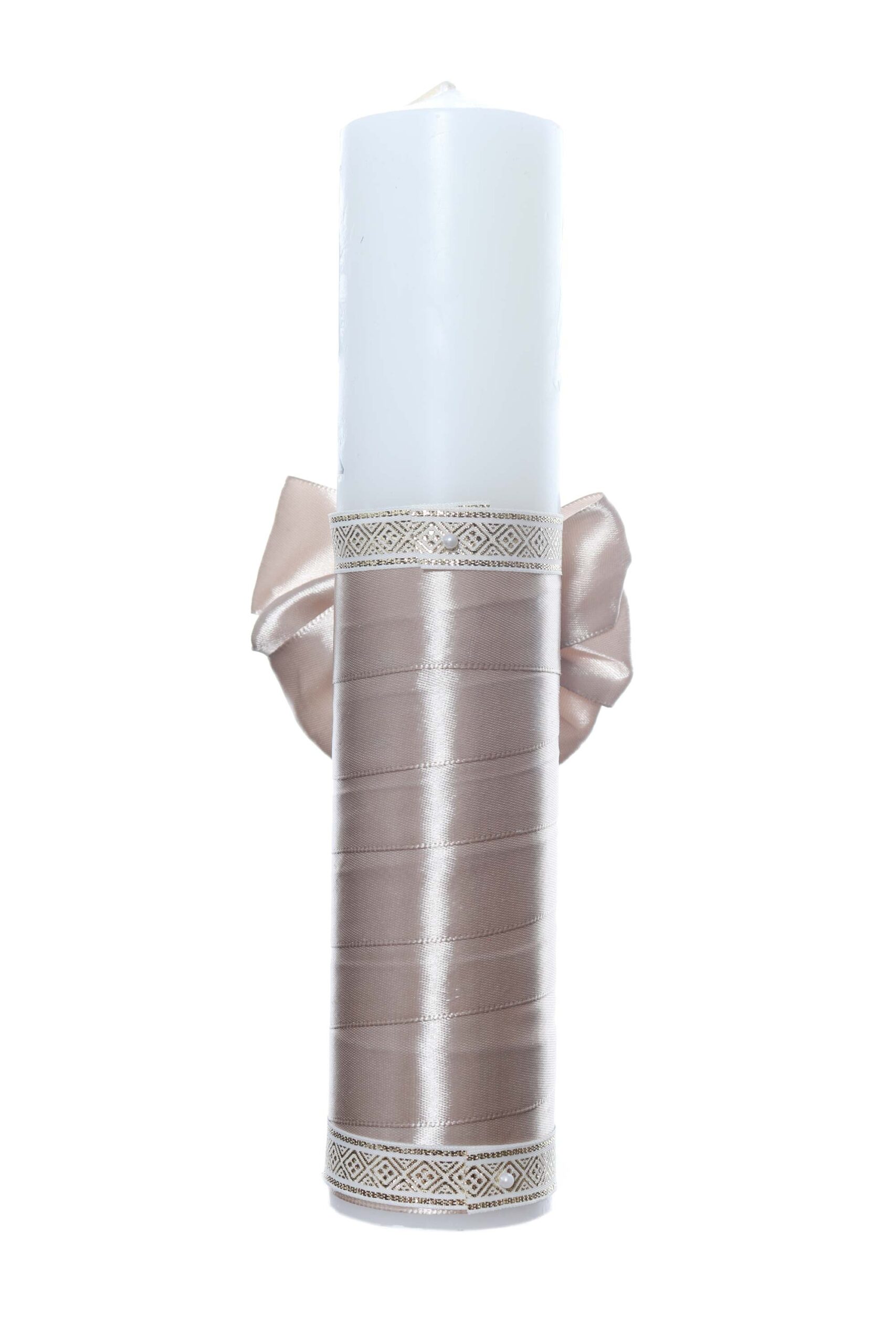 Lumanare botez cu Tom & Jerry accesorizata cu panglica crem, Recostore®, REC2203