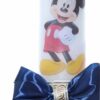 Lumanare botez cu Mickey Mouse accesorizata cu panglica bleumarin, Recostore®, REC2210