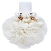 Set complet pentru botez de fete compus din lumanare cu ursulet, trusou rochita ivoire cu volanas REC2248