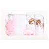Set complet pentru botez de fete compus din lumanare cu ingeras, trusou brodat cu ingeras, REC2257