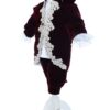 Costum din catifea Micul Print, visiniu, pentru botez, 4 piese, camasa, sacou, pantaloni, palarie, pentru baieti, REC2276 - imagine 2