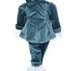 Costum din catifea verde smarald, Micul Print, pentru botez, 5 piese, REC2278