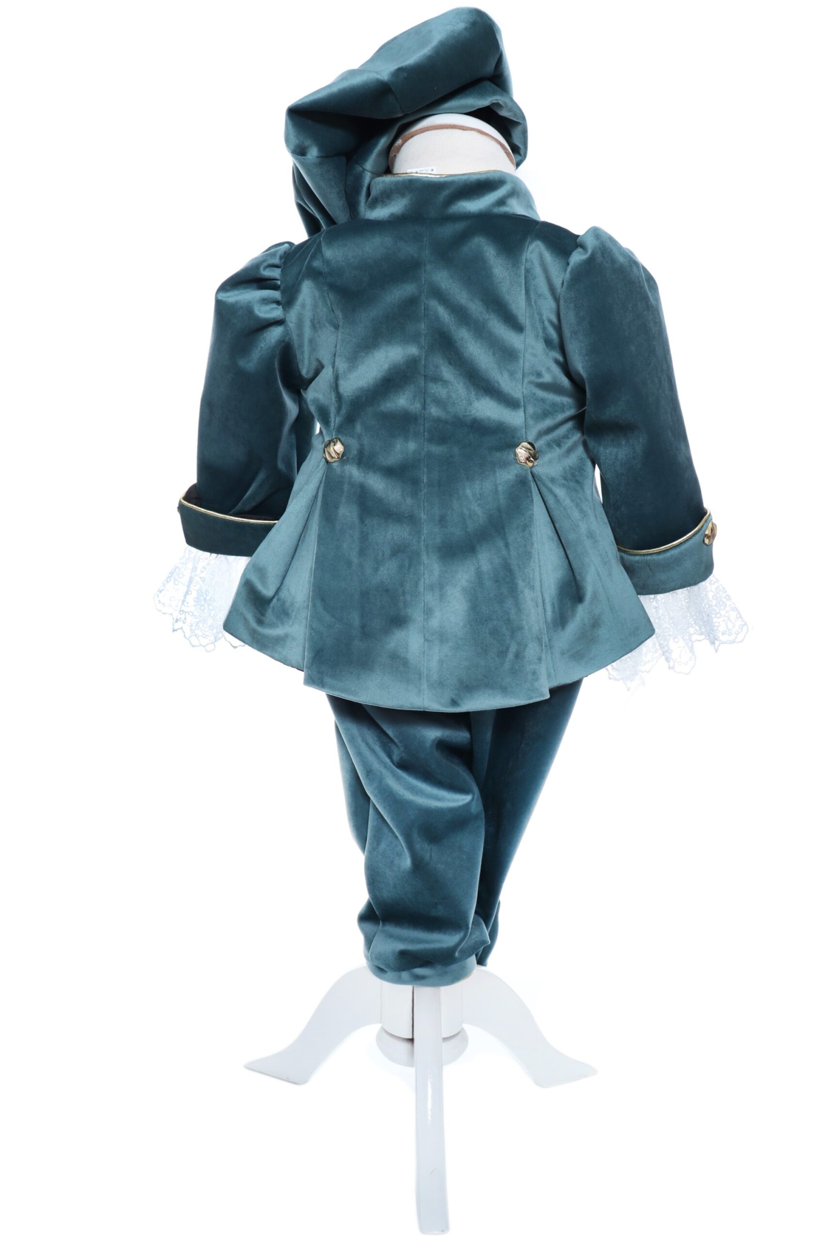 Trusou botez Verde Smarald, "Azi m-am crestinat", Costum de Print, lumanare, trusou, catifea, 13 piese, Recostore®, REC2295