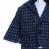Trusou bleumarin cu ursulet pentru botez de baieti, costum, lumanare cu jucarie de plus, trusou brodat si pantofiori, REC2297