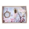 Set tava pentru taiere mot/turta, model cu Iepuras, roz, 6 piese, 35x20 cm, Recostore®, REC1967/120