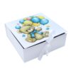 Set cutie trusou cu lumanare, 9 piese, Ursulet cu baloane "Cu drag de la nasi", albastru electric, Recostore®, REC2408