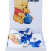 Set cutie trusou cu lumanare, 9 piese,  Winnie The Pooh "Cu drag de la nasi", albastru electric, Recostore®, REC2413