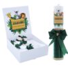 Set cutie trusou cu lumanare, 9 piese,  Safari "Azi m-am crestinat!", verde inchis, Recostore®, REC2414