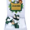 Set cutie trusou cu lumanare, 9 piese, Safari "Azi m-am crestinat!", verde inchis, Recostore®, REC2414