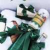 Set cutie trusou cu lumanare, 9 piese, Safari "Azi m-am crestinat!", verde inchis, Recostore®, REC2414