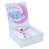 Set cutie trusou cu lumanare, 9 piese, Elefant "Cu drag de la nasi", roz deschis, Recostore®, REC2417