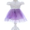 Rochita lila cu maneca scurta pentru botez de fetite, 3 piese,  Recostore®, REC2423 - imagine 4