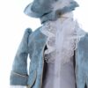 Costum elegant Micul print din Brocart de culoare bleu deschis, 5 piese, sacou, pantaloni, camasa, bascuta si botosei, Recostore®, REC2424 - imagine 2
