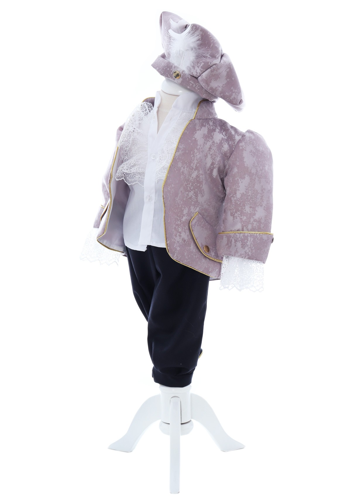 Costum elegant Micul print din Brocart de culoare roz pudrat, 5 , Recostore®, REC2429