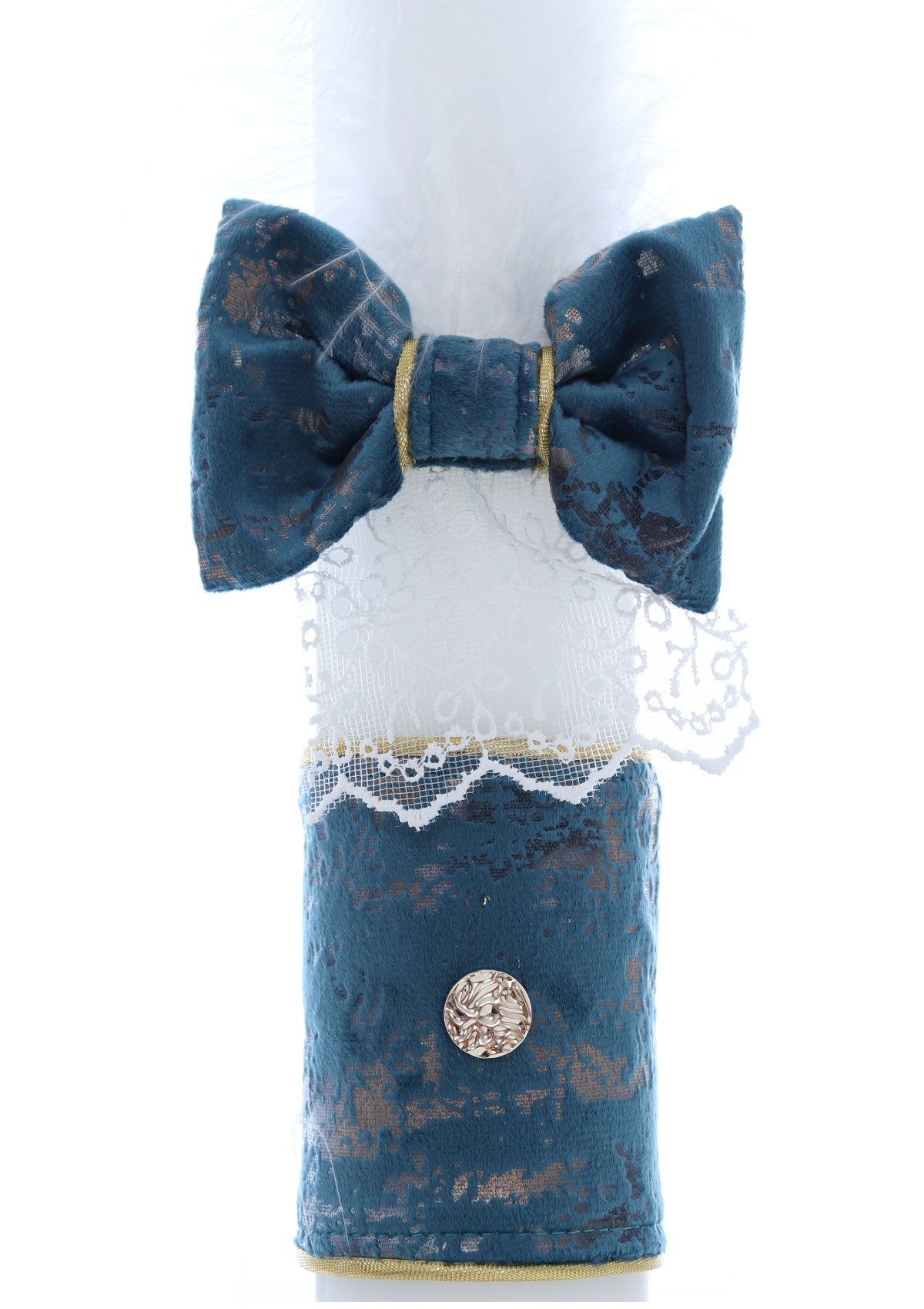 Lumanare pentru botez de baieti, Micul Printisor, Turcoaz, 35x6 cm, REC2433