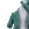 Set trusou complet pentru botez de baieti, tematica Print, 13 piese,  costum brocart, lumanare, trusou, verde, REC2454