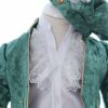 Set trusou complet pentru botez de baieti, tematica Print, 13 piese,  costum brocart, lumanare, trusou, verde, REC2454