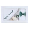 Set trusou complet pentru botez de baieti, tematica Print, 13 piese,  costum brocart, lumanare, trusou, verde, REC2454