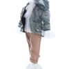 Set trusou complet pentru botez de baieti, tematica Print, 13 piese,  costum catifea, lumanare, trusou, bleu, REC2456