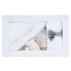 Set trusou complet pentru botez de baieti, tematica Print, 13 piese,  costum catifea, lumanare, trusou, bleu, REC2456