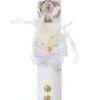 Set trusou complet pentru botez de baieti, tematica Print, 13 piese,  costum catifea, lumanare, trusou, crem, REC2457
