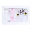 Set trusou complet pentru botez rochita roz, lumanare cu Minnie Mouse, trusou brodat cu Minnie Mouse, Recostore®, REC2462