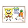 Set tava pentru taiere mot la baieti, model SponceBob, albastru electric, 6 piese, 35x20 cm, Recostore®, REC1967/190