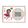 Set tava pentru taiere mot/turta la fete, model Wonder Woman, rosu, 6 piese, 35x20 cm, Recostore®, REC1967/191