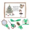Set tava pentru taiere mot/turta la fete, model Zana cu Bradut, roz pudrat, 6 piese, 35x20 cm, Recostore®, REC1967/198