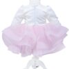 Set trusou complet pentru botez de fete, rochita roz cu rijelina, lumanare cu ursulet, trusou brodat, Recostore®, REC2470