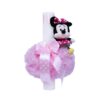 Set complet pentru botez, lumanare tip glob si trusou, alb-roz, cu mesaj „Cu drag de la nasi”, 7 piese, Minnie Mouse, REC377
