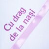 Set complet pentru botez, lumanare tip glob si trusou, alb-roz, cu mesaj „Cu drag de la nasi”, 7 piese, Minnie Mouse, REC377