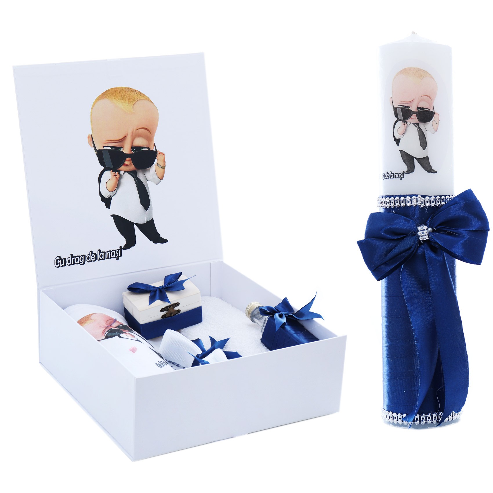 lumanare cu Bebe Boss, trusou cu Bebe Boss si pantofiori, Recostore®, REC2477