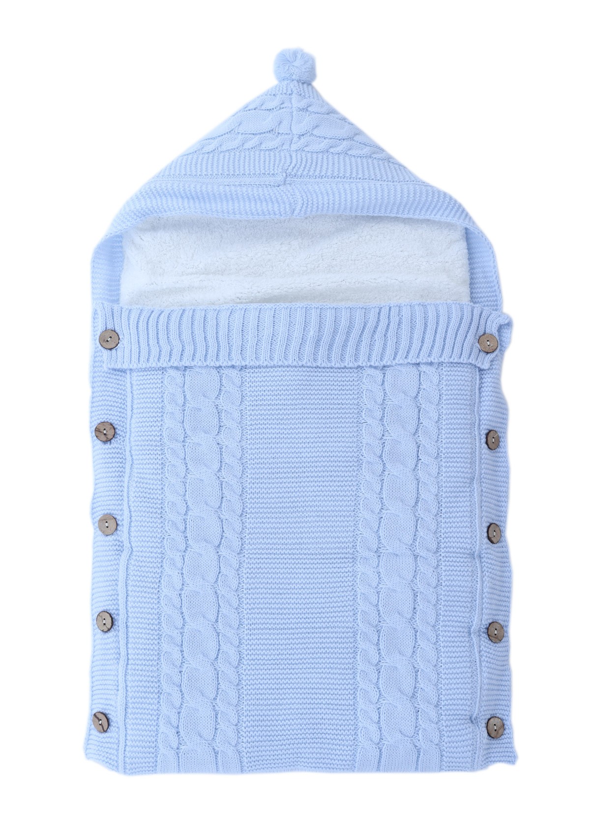 Port bebe tricotat imblanit pentru bebelusi, albastru, Recostore®, REC2485