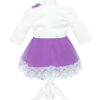 Set trusou complet pentru botez de fete, Printesa Sofia, 11 piese, rochita lila cu bolero, lumanare, Recostore®, REC2486