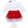 Set trusou complet pentru botez de fete, rosu, model Minnie Mouse, 12 piese, Recostore®, REC2502