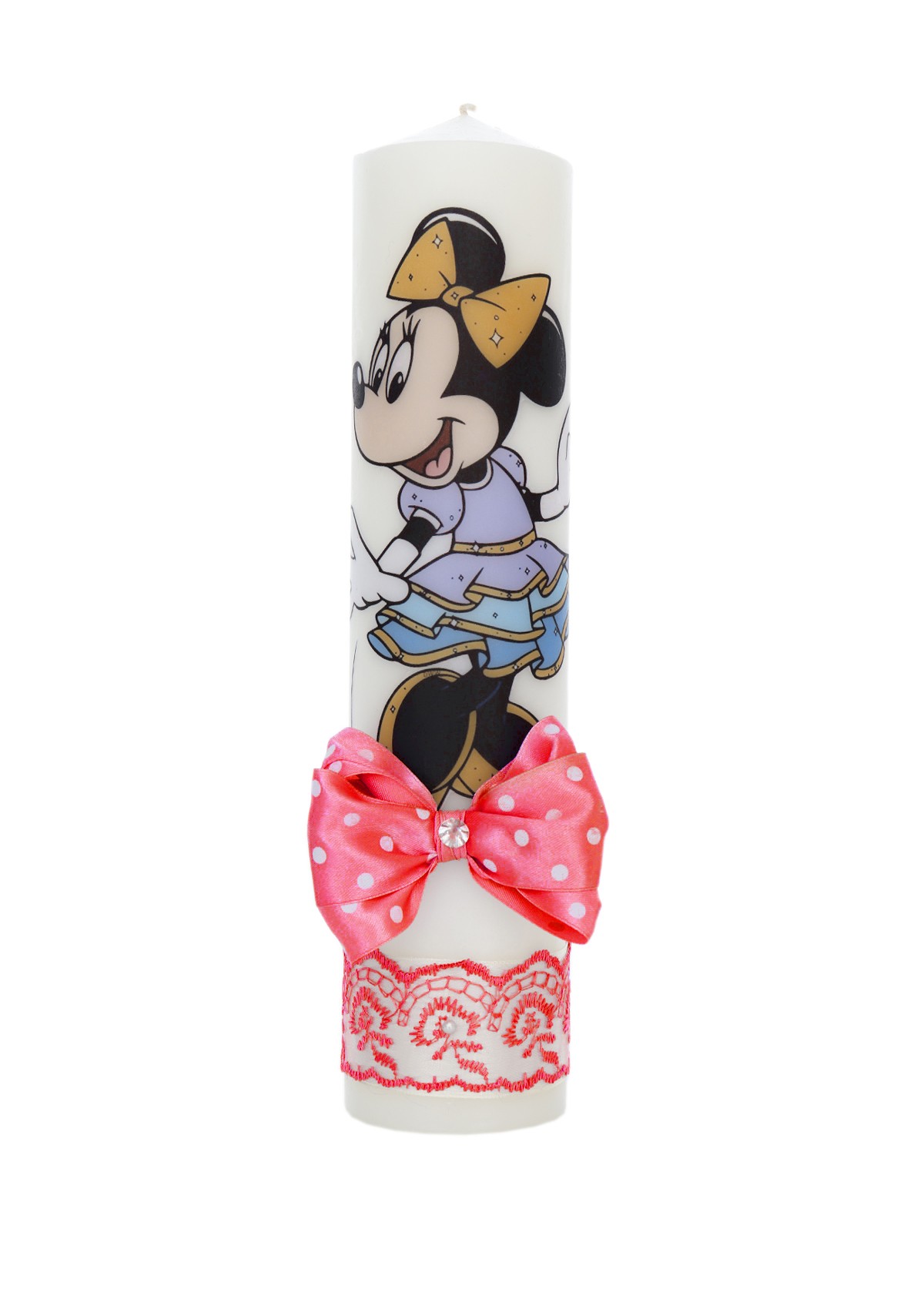 Set trusou complet pentru botez de fete, rosu, model Minnie Mouse, 12 piese, Recostore®, REC2502