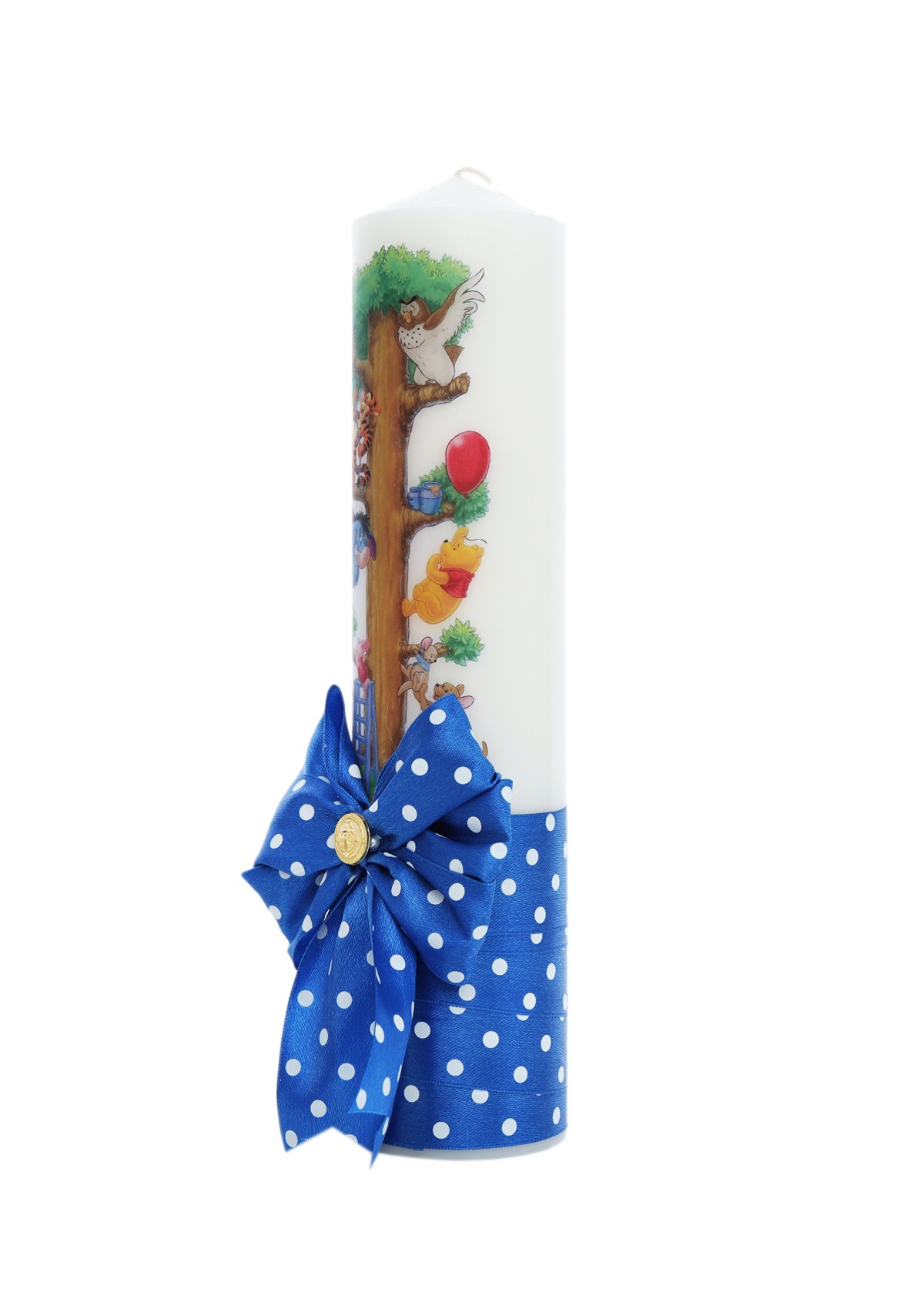 Lumanare botez, model Winnie The Pooh si prietenii, 30x7 cm, albastru electric, Recostore®, REC5002/12