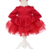 Rochita cu rijelina de culoare rosie cu aplicatii pentru botez de fete, 2 piese, Recostore®, REC2527
