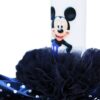 Set complet pentru botez, lumanare si trusou, alb-bleumarin, cu mesaj „Cu mult drag de la nasi”, Mickey Mouse, 7 piese, REC354