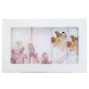 Set trusou complet pentru botez de fete, Roz pudrat, model Safari, Recostore®, REC2569