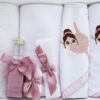 Set trusou complet pentru botez de fete, roz pudrat, model cu Balerina, Recostore®, REC2578