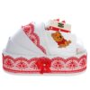 Trusou tip landou pentru botez de baieti, Model brodat cu Winnie The Pooh, rosu, 8 piese, Recostore®, REC5005/7