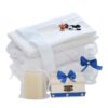 Trusou tip landou pentru botez de baieti, Model brodat cu Mickey Mouse, albastru electric, 8 piese,  Recostore®, REC5005/16