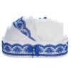 Trusou simplu tip landou pentru botez de baieti, albastru electric, 8 piese,  Recostore®, REC5005/23