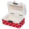 Cutiuta cufar din lemn cu panglica rosie pentru prima suvita a bebelusului 10x5x5 cm, REC314