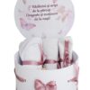 Trusou pentru botez de fete, Model cu fluturi, roz pudrat, 8 piese, Recostore®, REC2623