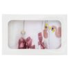 Trusou pentru botez de fete, Model Lebada, Roz pudrat, 7 piese, Recostore®, REC2631